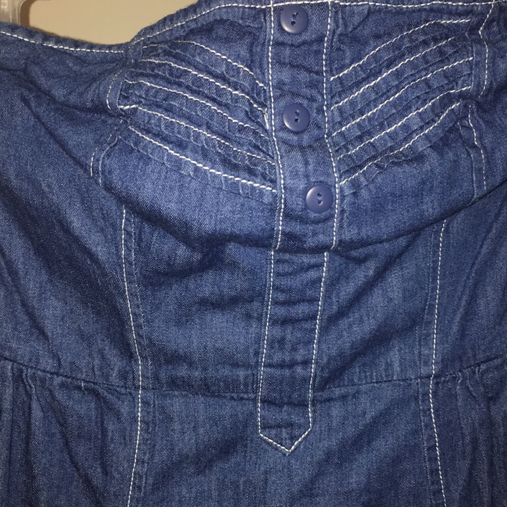 Denim strapless dress